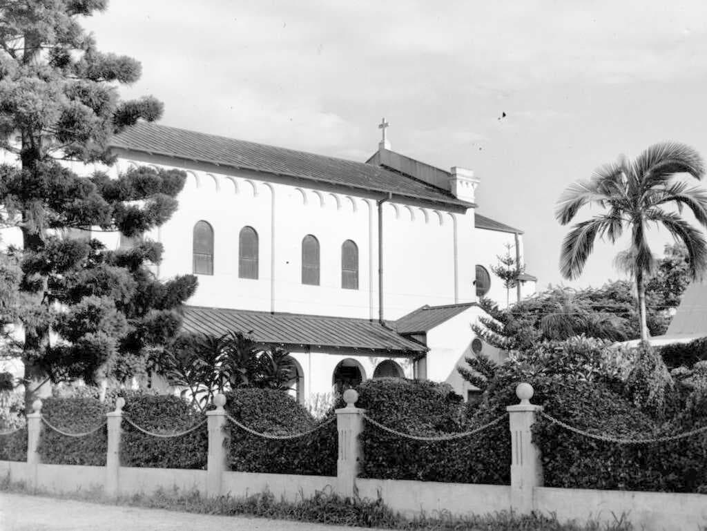 The Holy Trinity Church built in 1926 and designed by architect Lange Leopold Powell, utilising Romanesque, Spanish Mission and Mediterranean architectural styles.