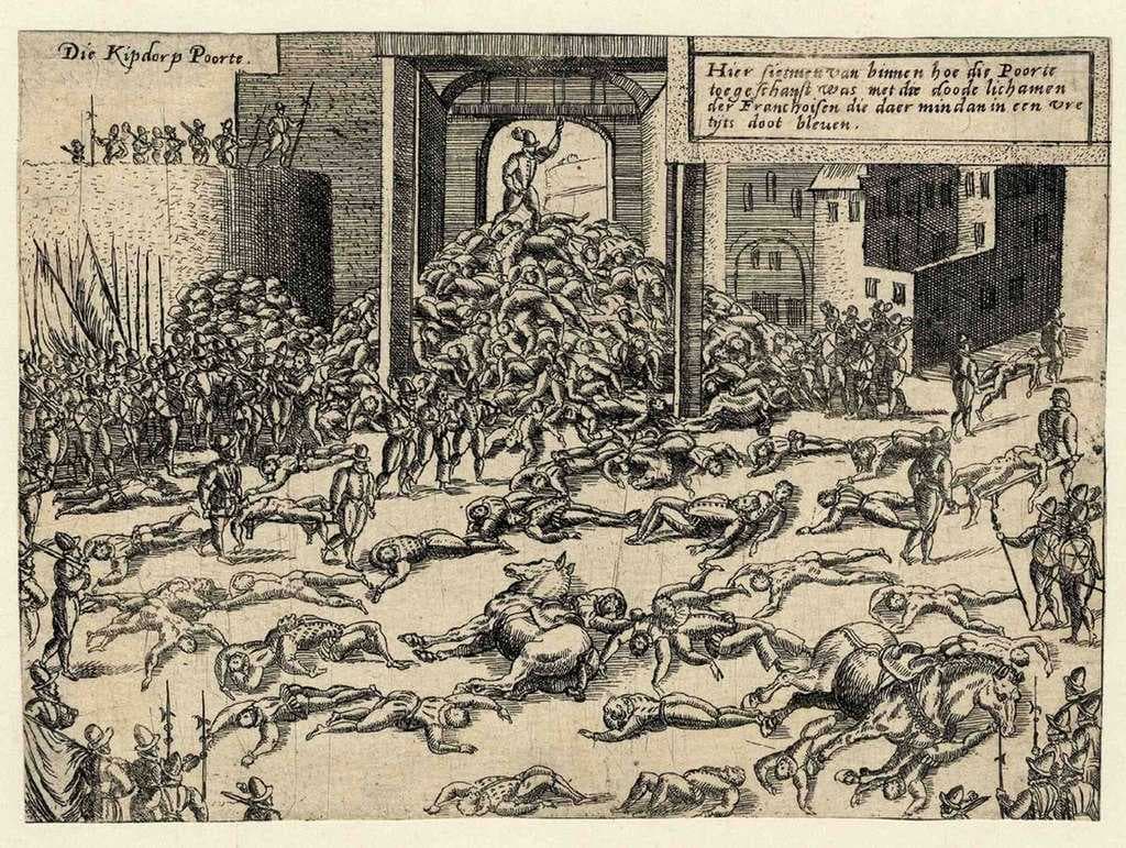 Sack of Antwerp in 1576, in which about 7,000 people died.[28]