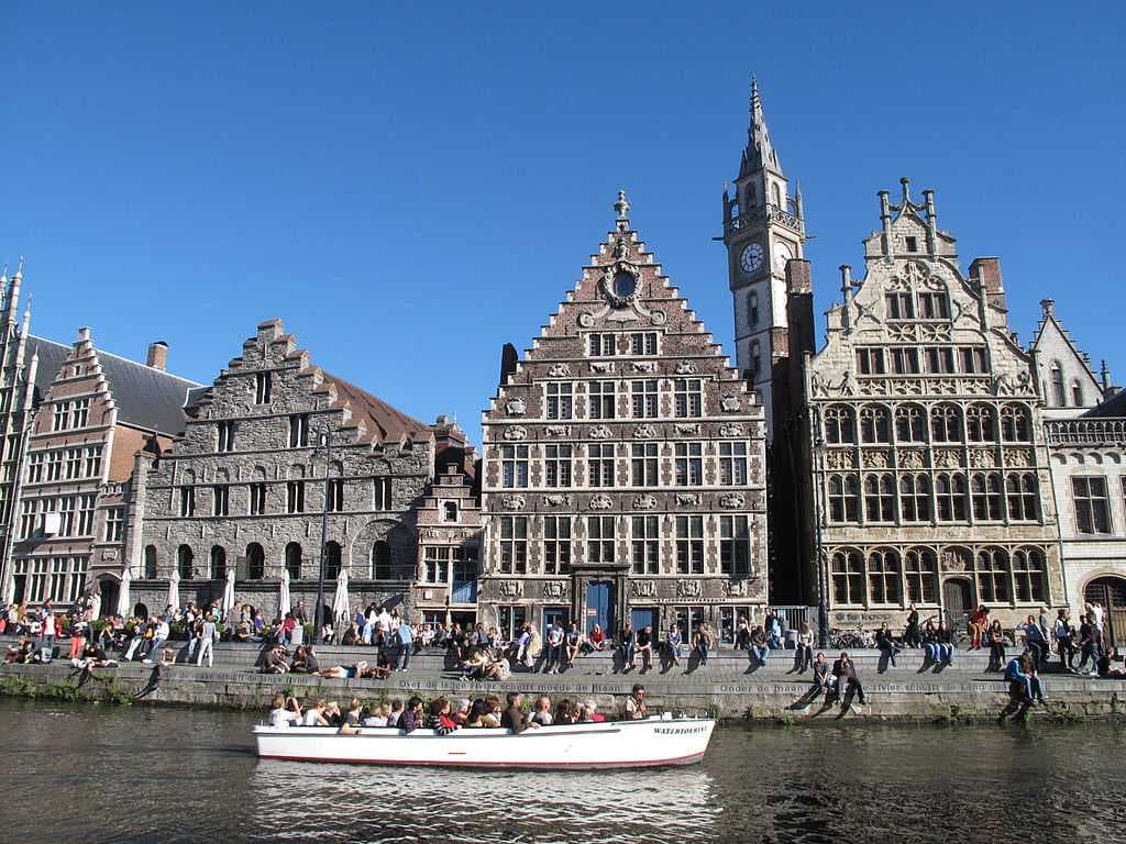 The Graslei is one of the most scenic places in Ghent's old city centre
