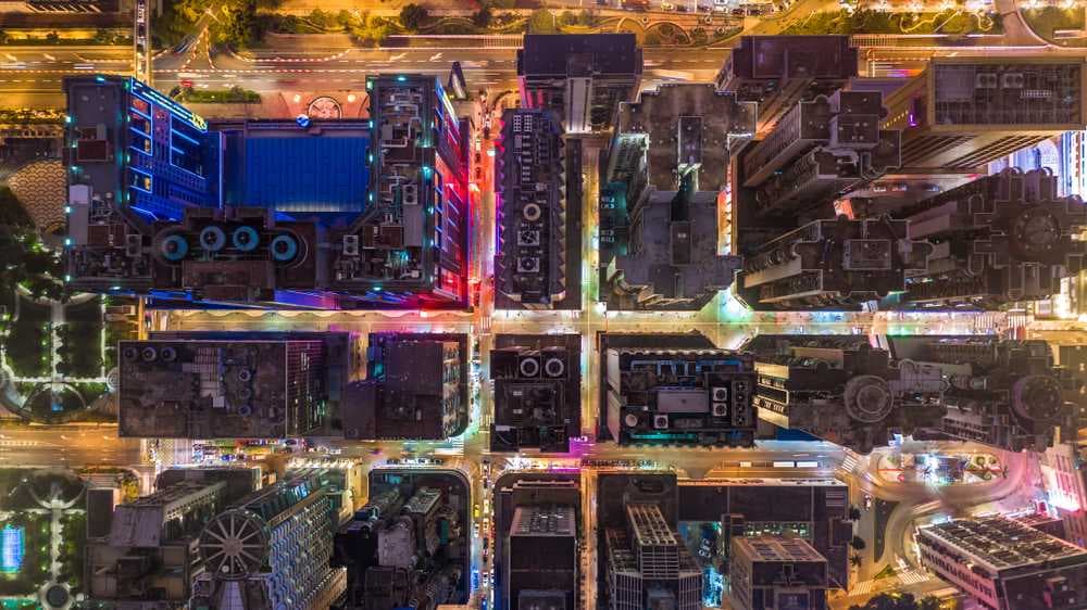 Aerial View of Macau Cityscape, China