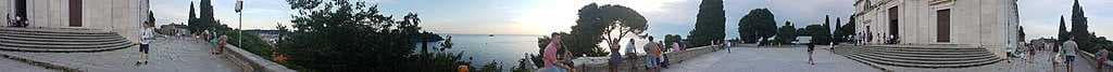 Panorama of Saint Euphemia square in Rovinj old town