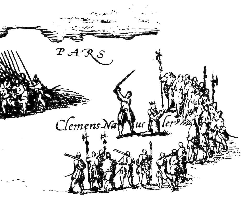 Execution of the rebel Skipper Clement in Viborg, 1536 (engraving by an unknown author, 1574)
