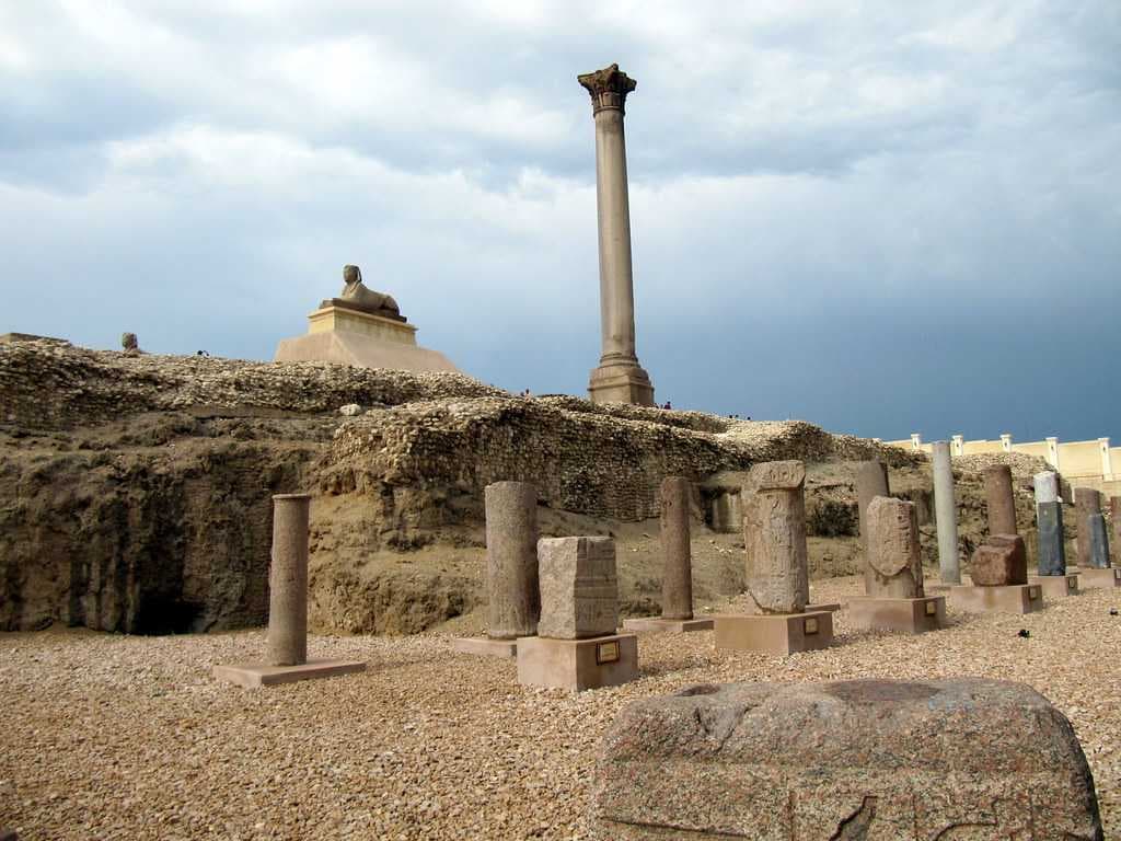 Serapeum of Alexandria is a temple devoted to Serapis, who was named Alexandria's divine protector