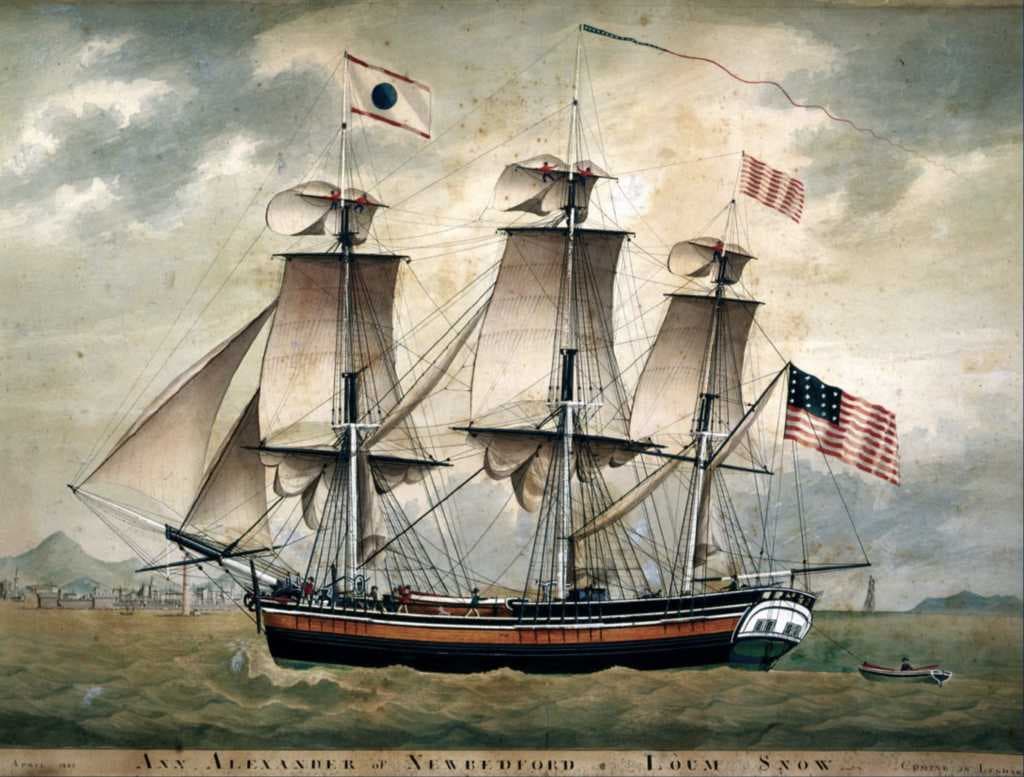 The ship Ann Alexander, built at Russells Mills Village in 1805, was rammed and sunk by a sperm whale bull in 1851.[34]