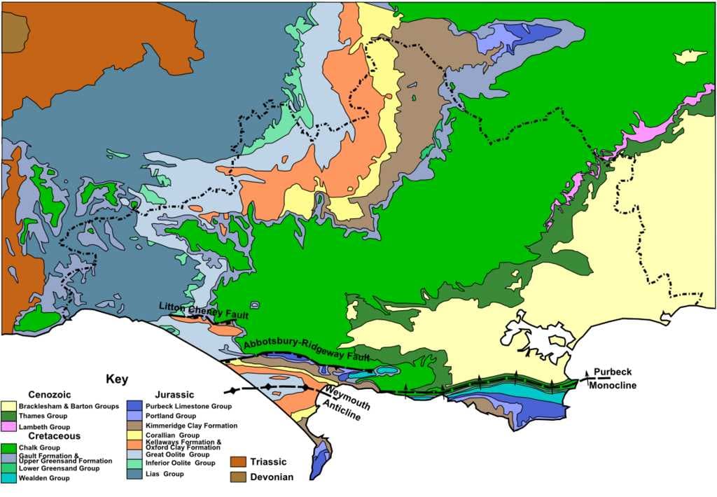 Geological map of Dorset