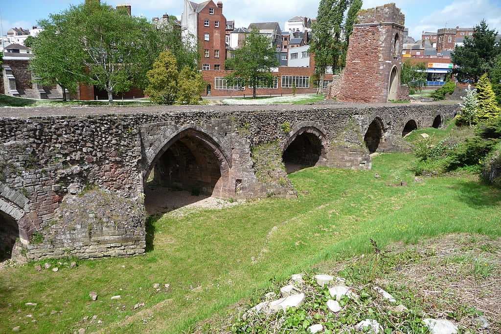 Remains of the medieval Exe Bridge, built around 1200[32]