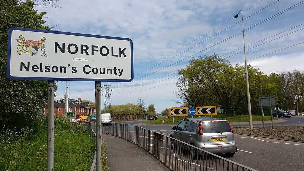 Entrance to Norfolk at Walsoken, Wisbech on the Cambridgeshire and Norfolk County boundary.