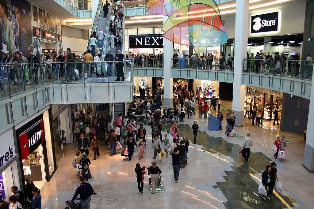 Interior of the Drake Circus Shopping Centre in 2006