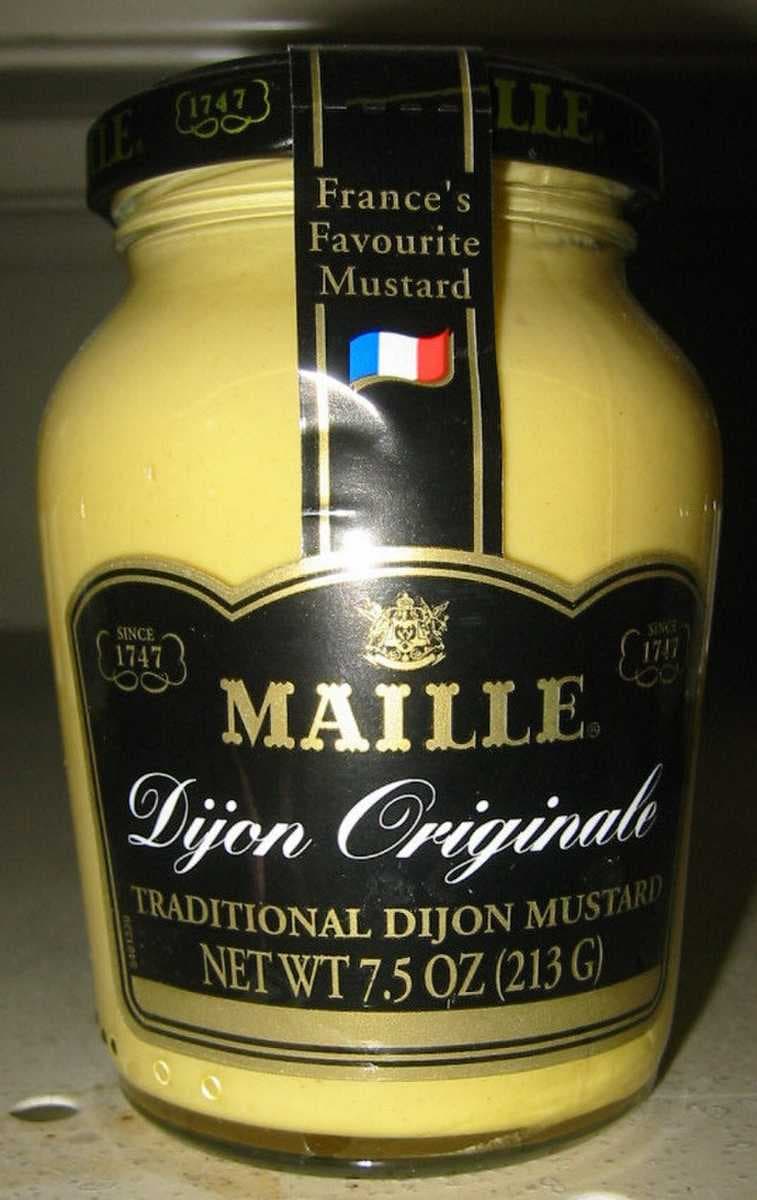 A jar of Dijon mustard