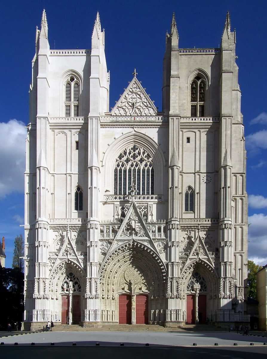 Nantes Cathedral, rebuilt in the Gothic style beginning in the 15th century
