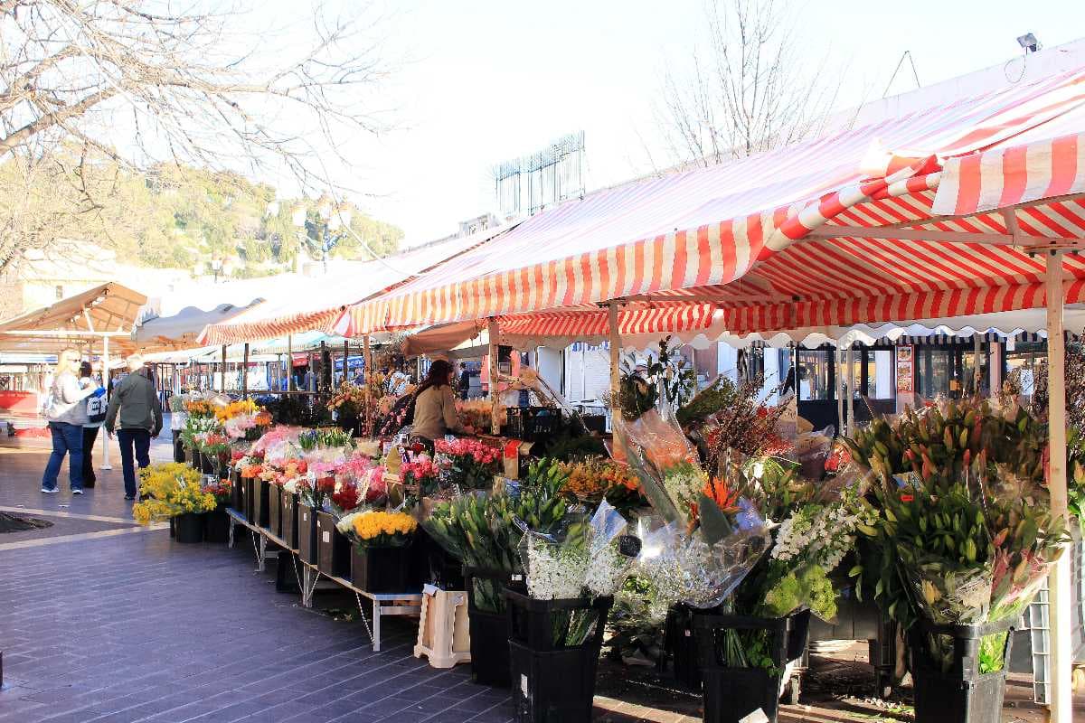 A display of flowers at the Cours Saleya Market, Nice, France