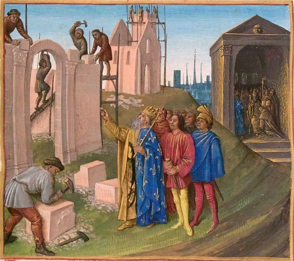 Construction of Aix-la-Chapelle, by Jean Fouquet