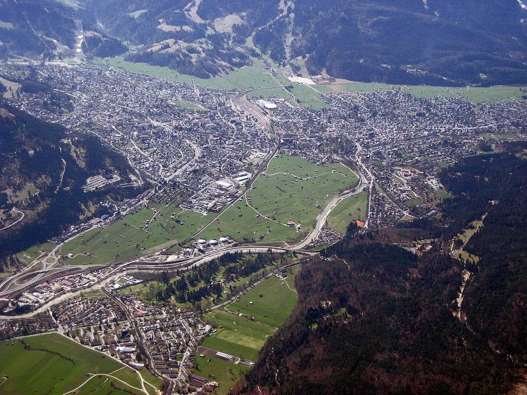 Aerial view ofGarmisch-Partenkirchen