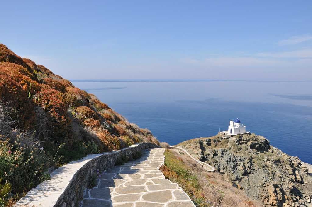 The stone pathway leading to the Church of the Seven Martyrs