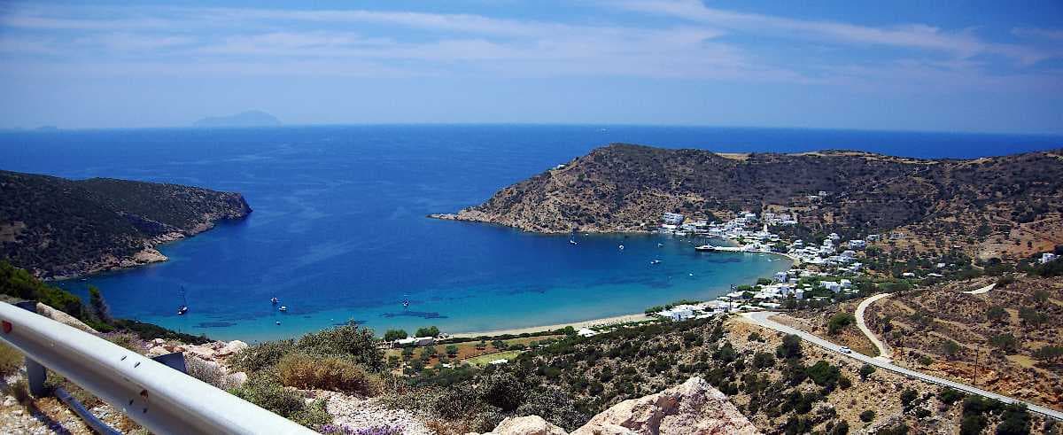 The cove of Vathi Beach in Sifnos
