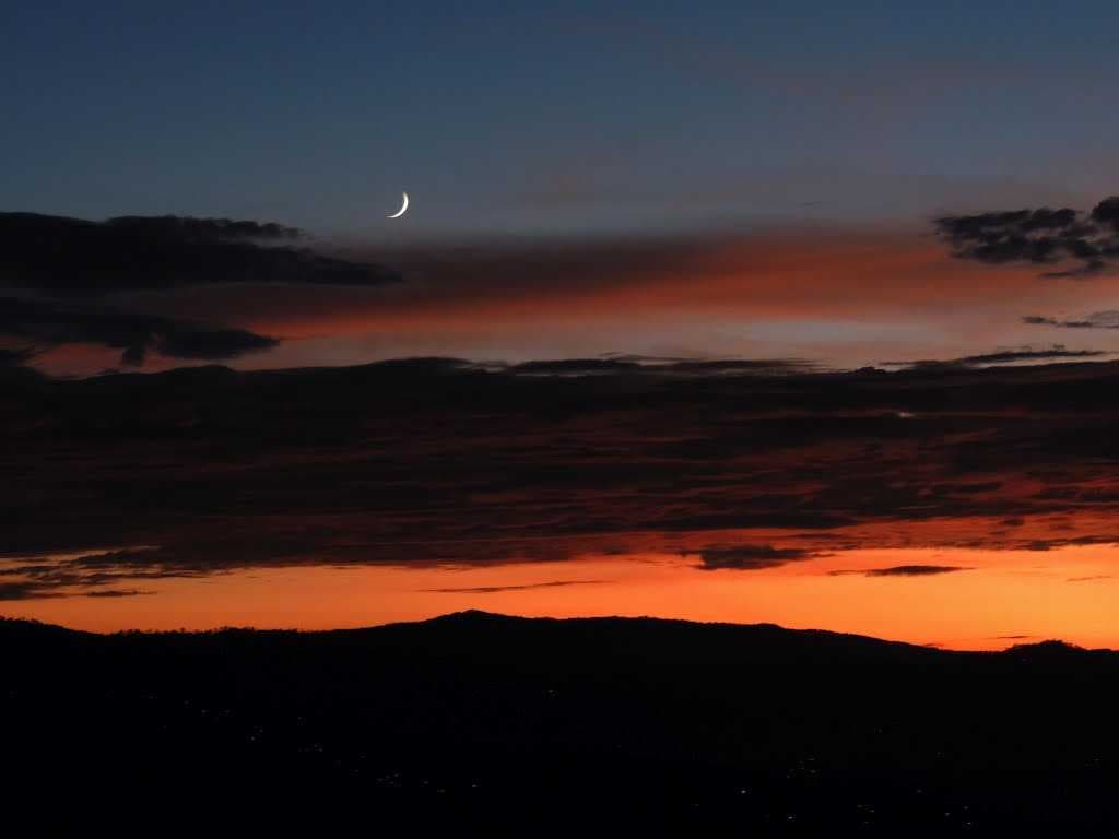 Moon with sunset