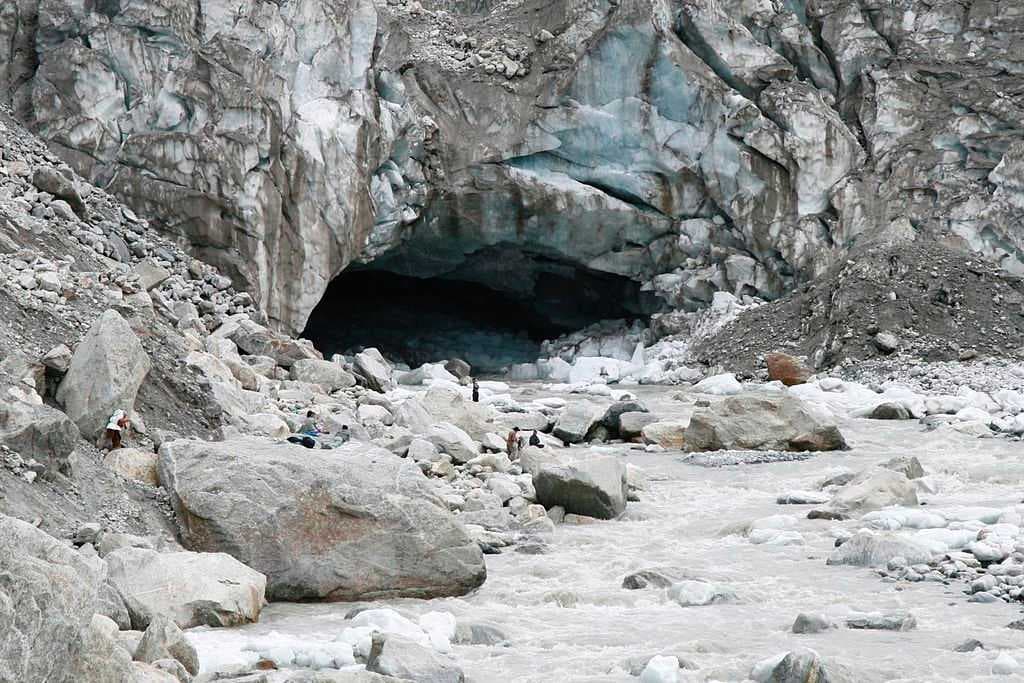 Gomukh, Mouth of a Cow, the snout of the glacier along the river