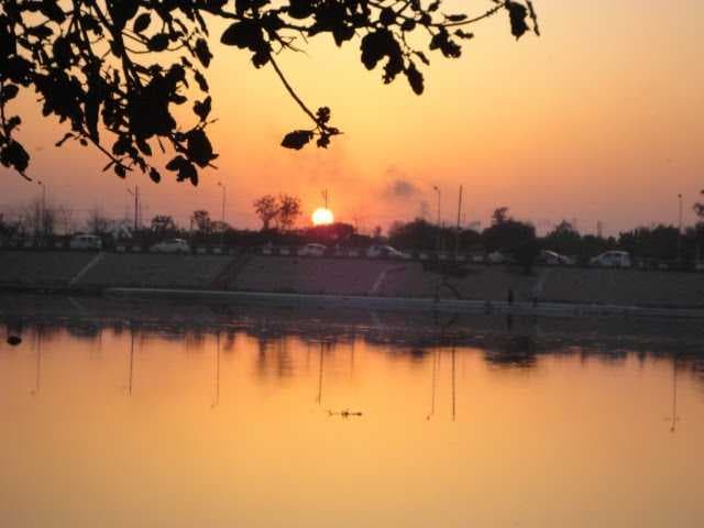 Sun set at the bank of Hindon River