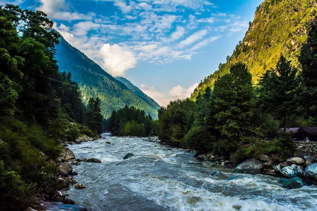 Parvati river meandering through untouched valleys