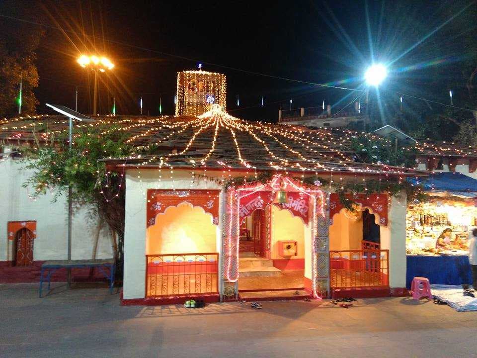 Maa Nanda Devi Mandir Decorated with the Lights