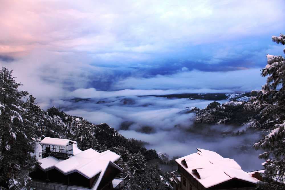 Aerial View of Theog Hills During Winters