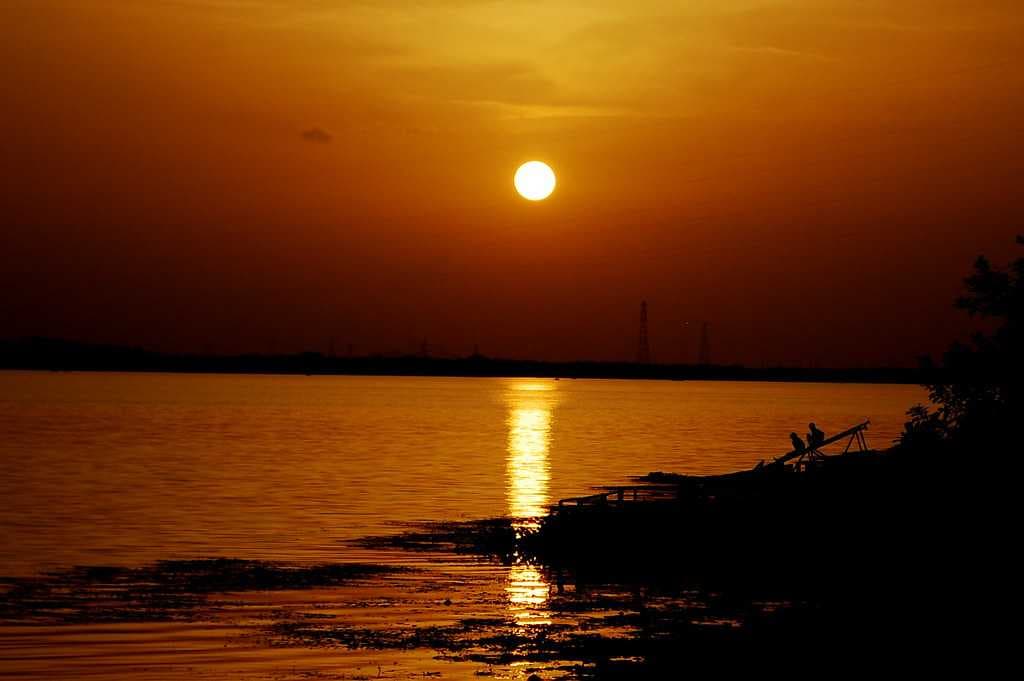 Picturesque Sunset View of Krishna River