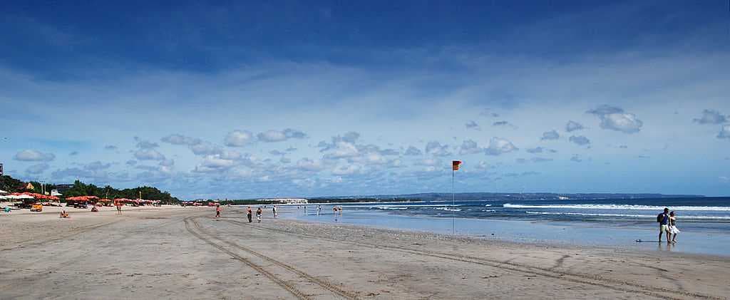 Kuta Beach is a popular tourist spot in Bali.