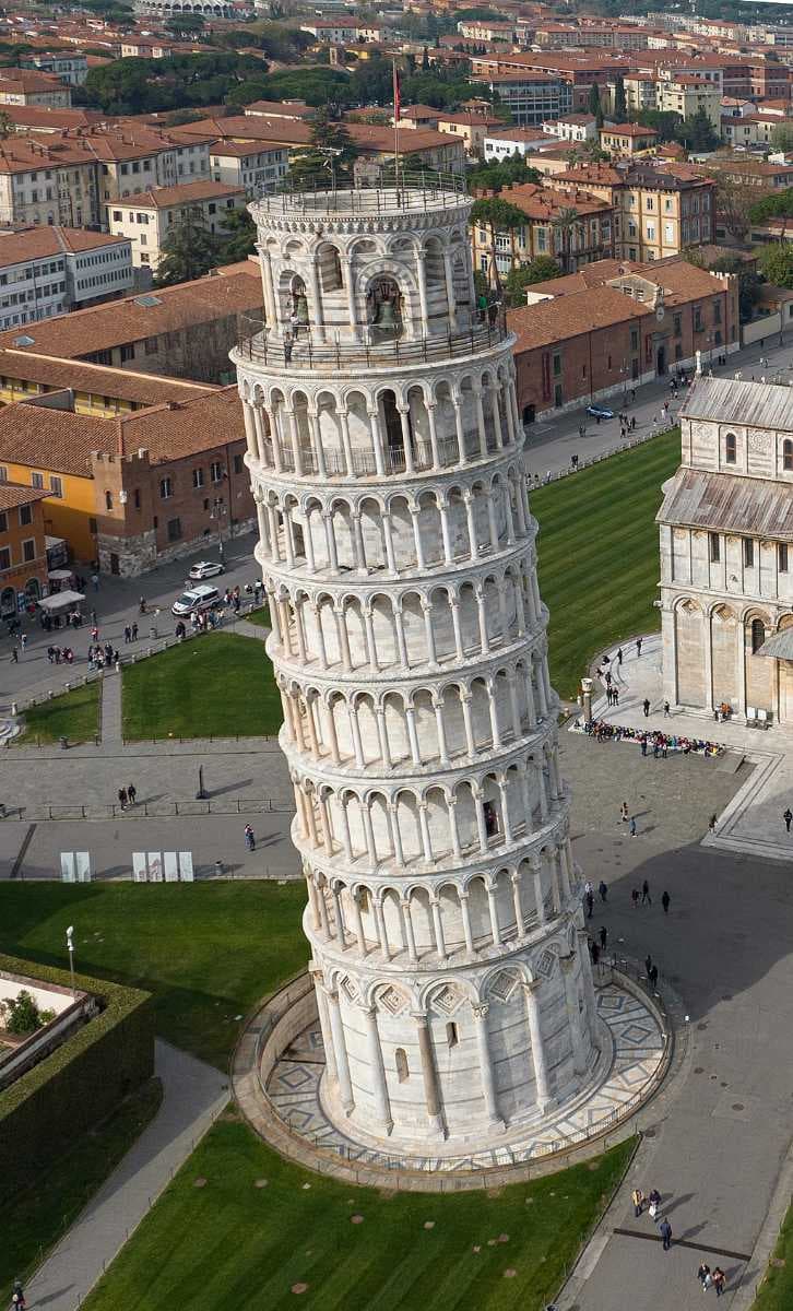 The Leaning Tower of Pisa.