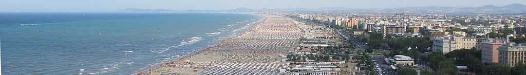 Panoramic view of Rimini Beach