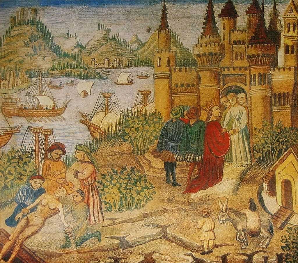The Schola Medica Salernitana in a miniature from Avicenna's Canon.
