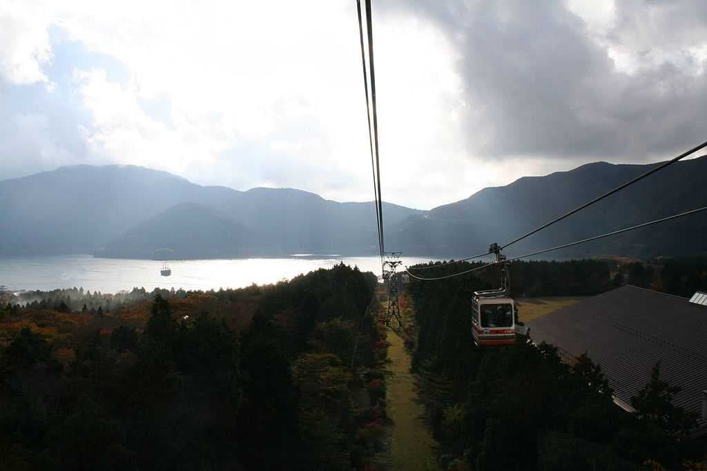 Lake Ashi from Hakone Ropeway, a major tourist attraction in Hakone