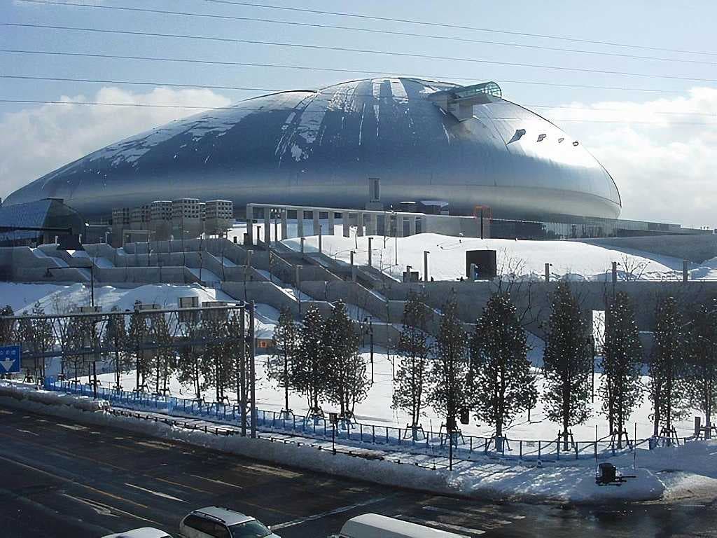 The Sapporo Dome in winter
