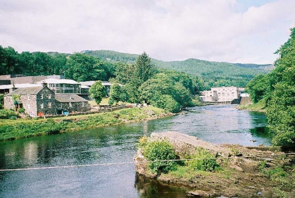 Pitlochry Festival Theatre, left and Dam, right