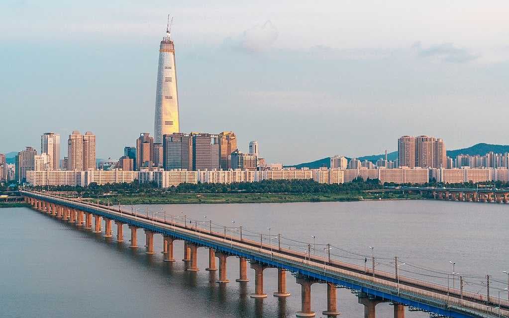 Lotte World Tower and Jamsil Railway Bridge
