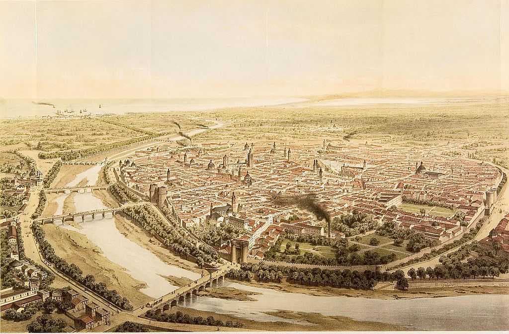 Valencia in 1832 by French lithographer Alfred Guesdon