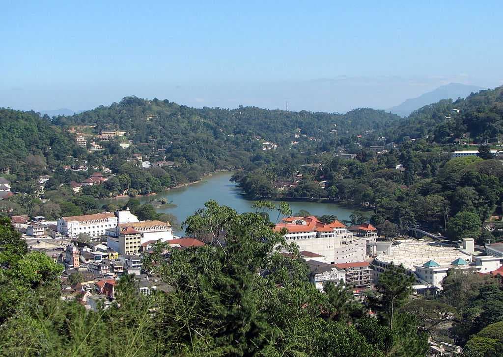 Aerial view of Kandy city.