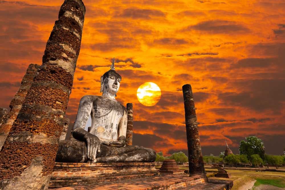 Buddha statue at Wat Mahathat, Sukhothai National Park