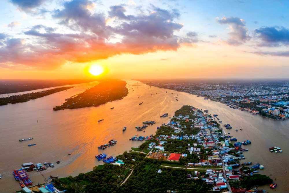 Sunset View of Beautiful My Tho City