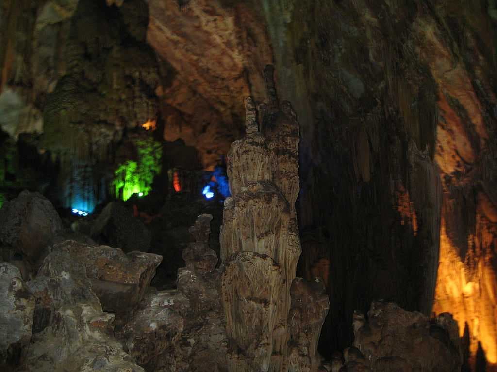 A scene inside Phong Nha Cave