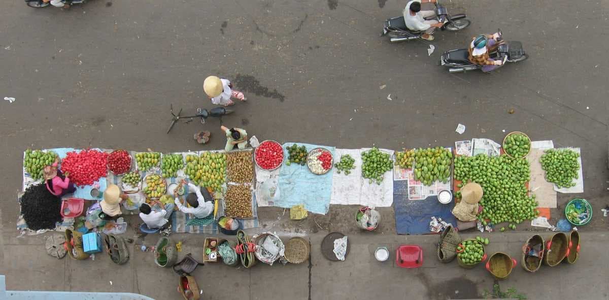 Top View of Local Fruit Market, Vinh Long