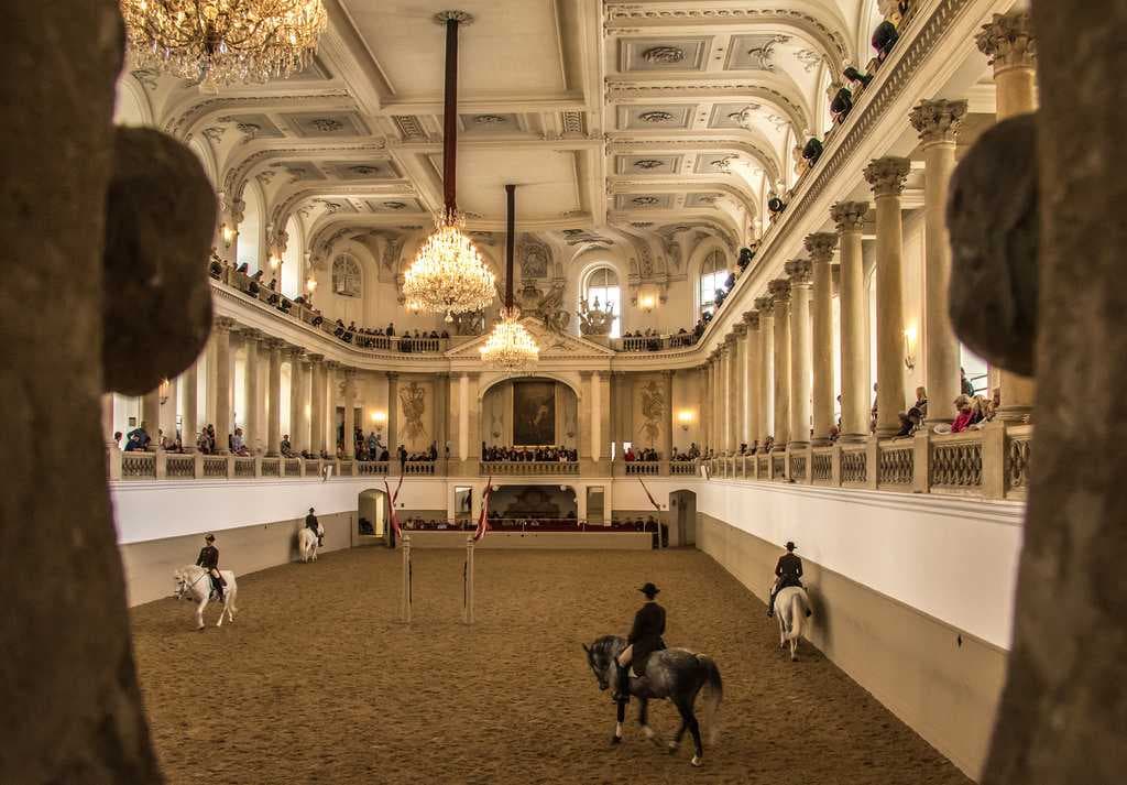 Inside the riding school.