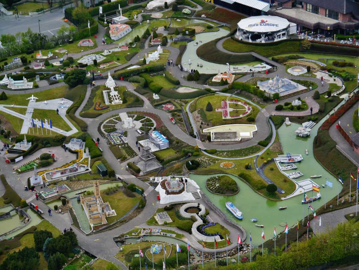 An aerial view of Mini-Europe, Brussels