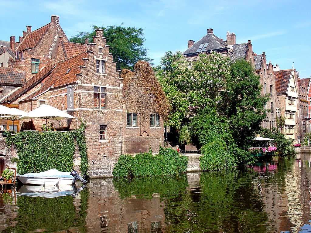 Buildings along the river Leie in Ghent