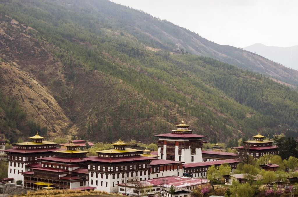 View of Dechencholing Palace from Thimphu valley