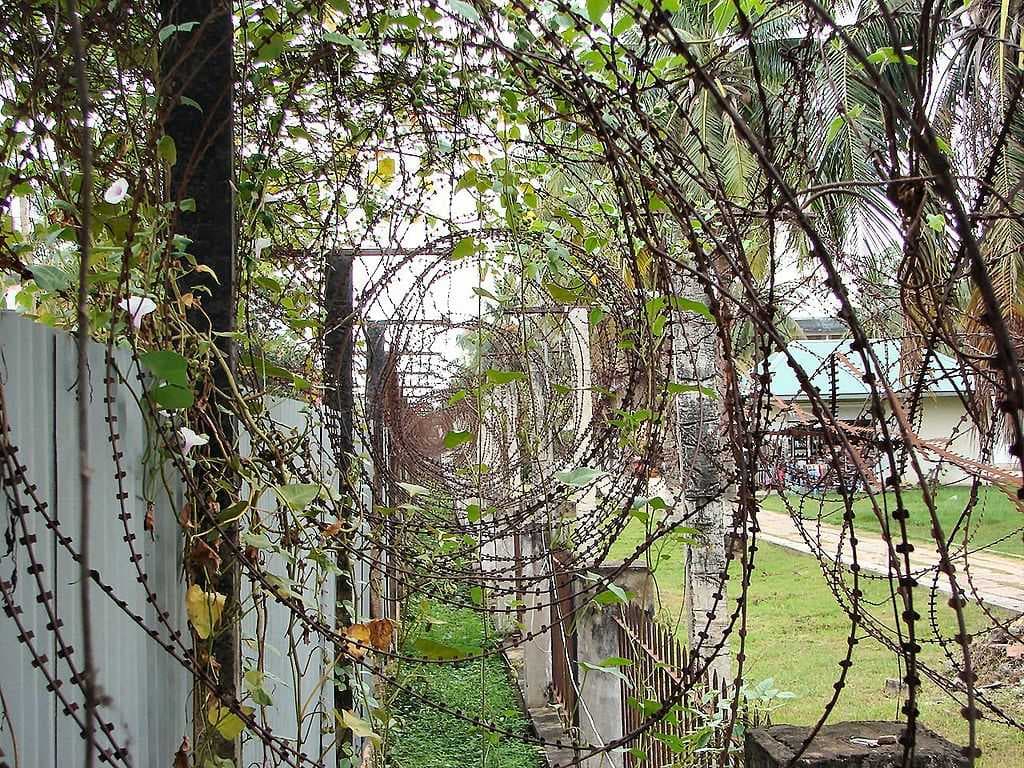Razor wire around the perimeter