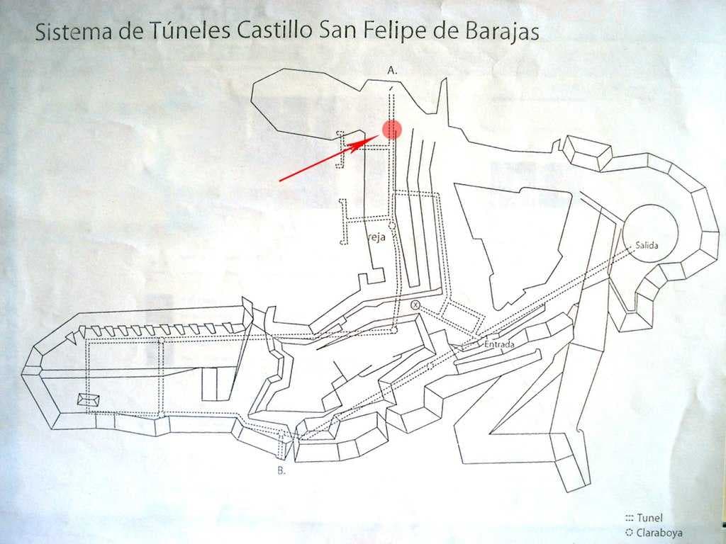 Map of the underground tunnels