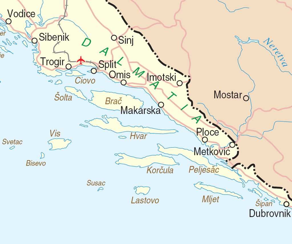 The island of Hvar lies in the Southern Adriatic Sea, off the Dalmatian coast, southern Croatia