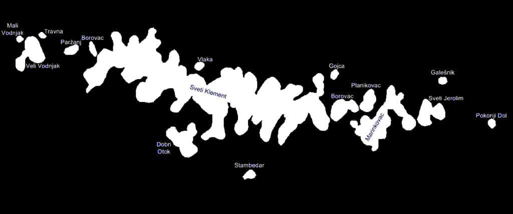 Pakleni islands map