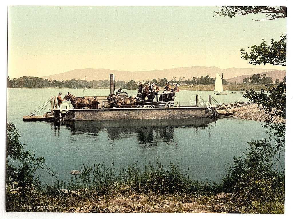Steam ferry on Windermere, circa 1895