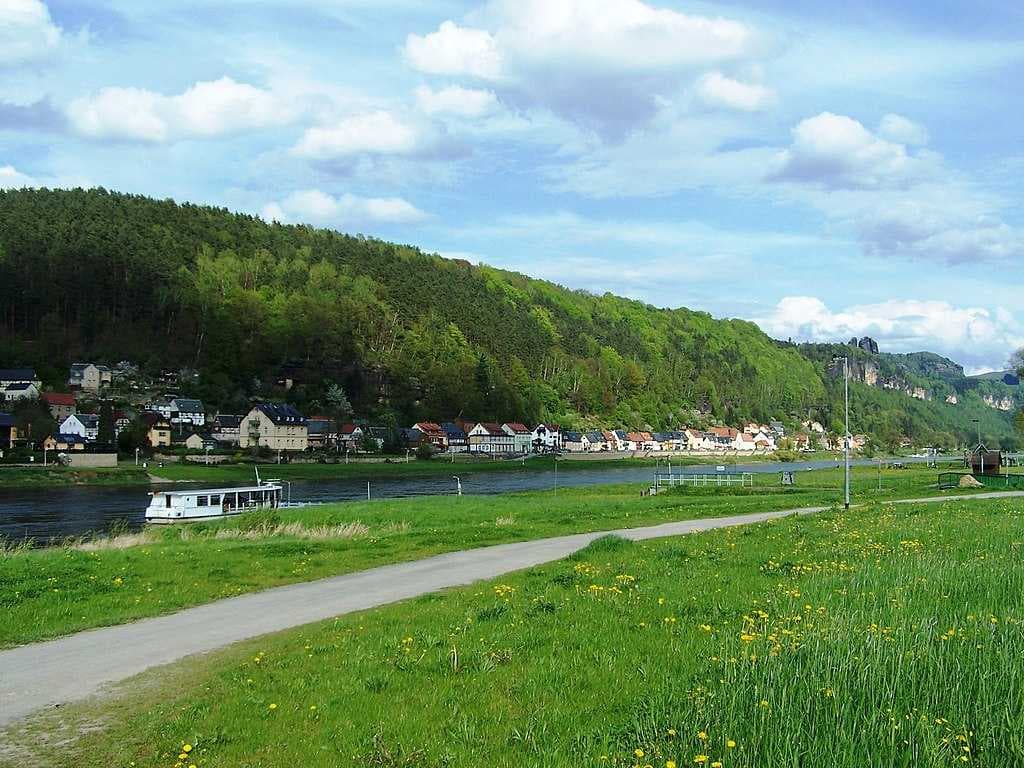 Postelwitz from the other side of the Elbe